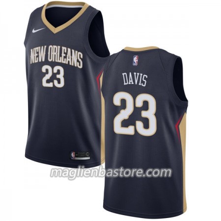 Maglia NBA New Orleans Pelicans Anthony Davis 23 Nike 2017-18 Navy Swingman - Uomo